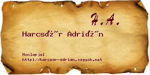 Harcsár Adrián névjegykártya